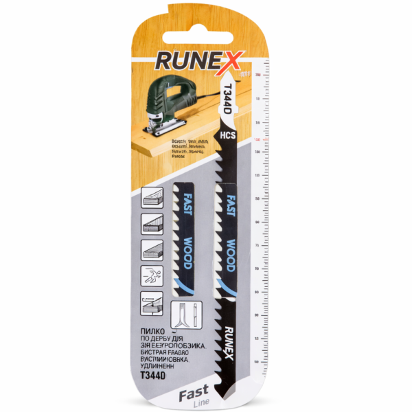 Пилки Runex Т344D 145х120мм, 6 з/д (древесина, ДСП, фанера, h=8-100мм)