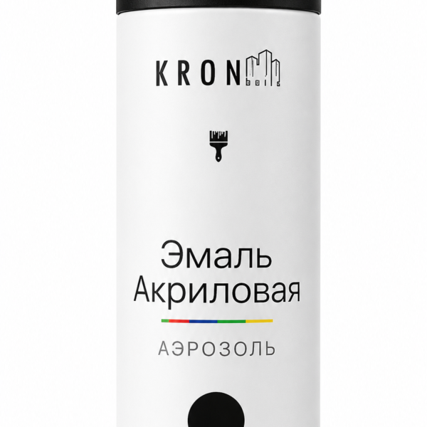 Аэрозоль эмаль алкидная RAL9005 черная глянцевая 520 мл KRONbuild